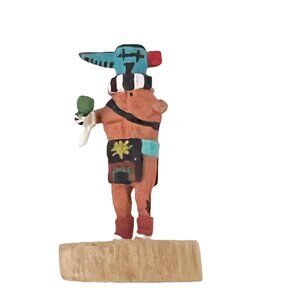 Handmade Miniature 1.5" (app.) Kachina Doll - "Long Horned" (Slight Damage)